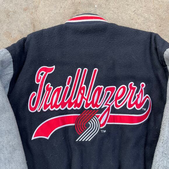 Vintage 90s Portland Trailblazers Logo 7 Letterman Jacket Large - Picture 7 of 7